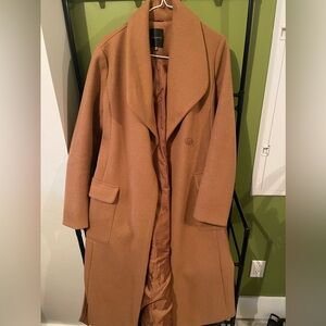 Dynamite belted coat caramel